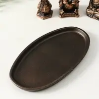 Набор фигур "Буддийский" на подносе, высота 13 см, цвет винтажная бронза