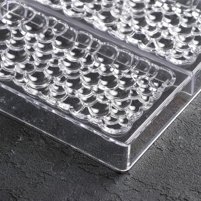 Форма для шоколада и конфет KONFINETTA &laquo;Воздушный&raquo;, 3 ячейки, 27,5&times;17,5&times;2,5 см, ячейка 15,3&times;7,5&times;0,8 см