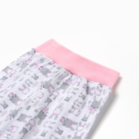 Ползунки детские "Зайки", цвет белый/розовый, рост 68