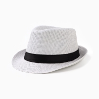 Шляпа мужская MINAKU "Плетеная", размер 58, цвет белый