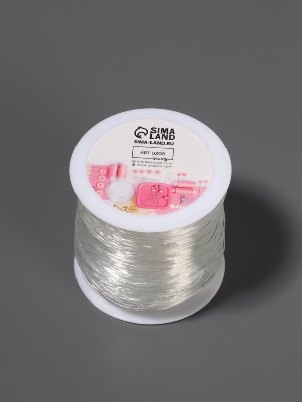 Нить для плетения 100±1м d1мм эластичная силикон прозрачный АУ Нить для плетения 100±1м d1мм эластичная силикон прозрачный АУ