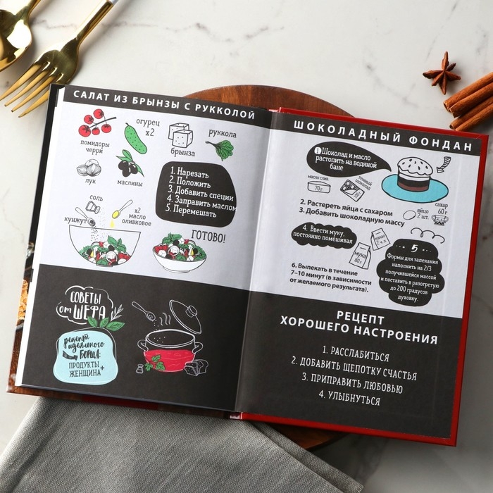 Книга для записи рецептов А5, 80 л. Твердый переплет &laquo;Блины&raquo;