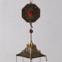 Музыка ветра металл от сглаза "Инь-Ян" 5 колокольчиков h=60см