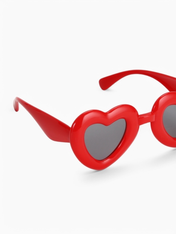 Очки-сердечки солнцезащитные детские, uv 400, ширина 13.5 см, дужка 13.5 см, красные