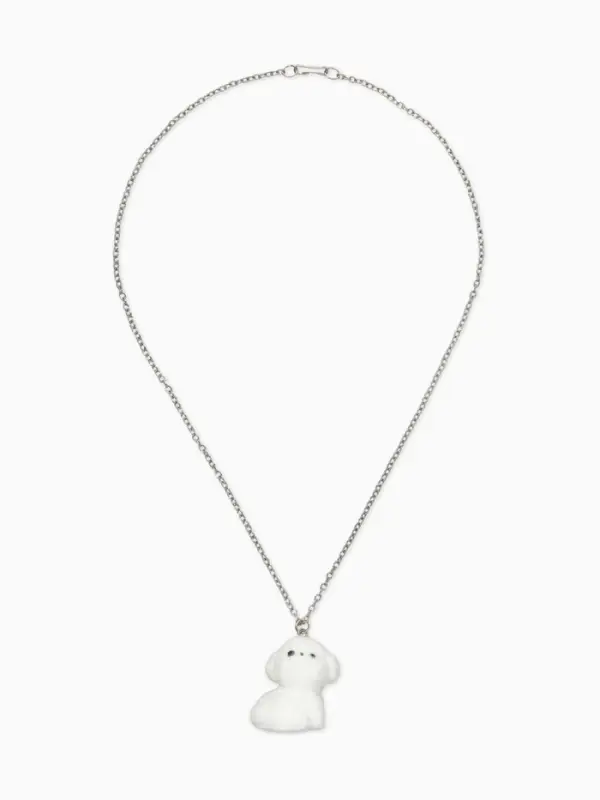 Кулон детский "Выбражулька" собака, цвет белый в серебре