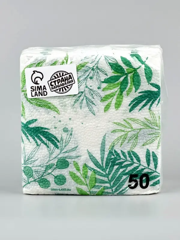 Салфетки бумажные однослойные &laquo;Узоры природы&raquo;, 24х24 см, 50 шт