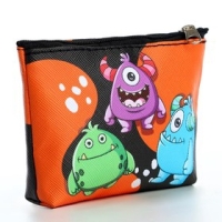 Кошелёк детский на молнии &laquo;Монстрики черный с оранжевым&raquo;, 11 х 8,5 см
