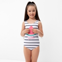 Купальник детский в полоску KAFTAN, рост 122-128 см, белый/черный