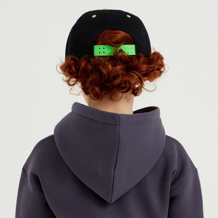 Бейсболка с прямым козырьком для мальчика MINAKU, размер 54, цвет чёрный/зеленый