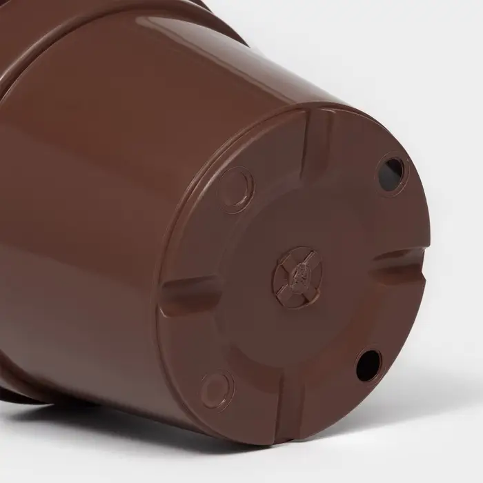 Горшок для цветов с поддоном &laquo;Доляна&raquo;, 1 л, пластиковый, коричневый