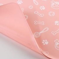 Коврик силиконовый под миску &laquo;Паттерн&raquo;, 30х40 см, розовый