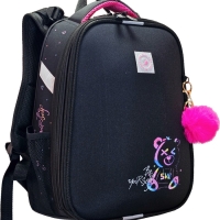 Рюкзак каркасный, школьный, 38&times;30&times;16 см, эргономичная спинка &laquo;Неоновый медведь&raquo;