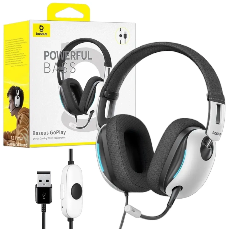 Проводные игровые наушники Baseus GoPlay 1+ Max Moon White A00181003213-00