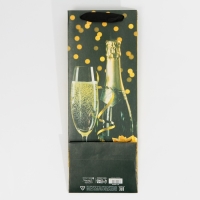 Пакет под бутылку &laquo;Праздничная ночь&raquo;, 13 х 36 х 10 см, Новый год