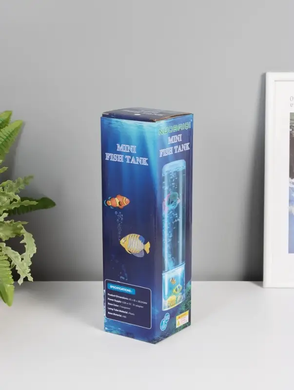 Светильник "Аквариум с рыбками" LED RGB 4,5Вт USB серебро 8,7х8,7х27 см