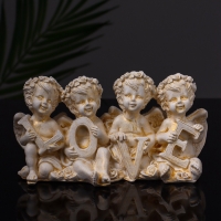 Статуэтка "Ангелы love" 7х13х5 см, позолота