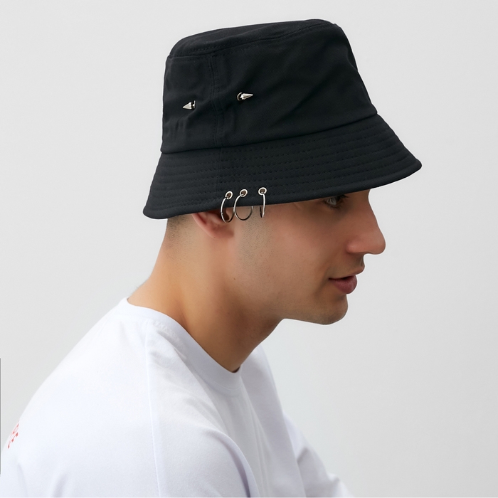 Панама MINAKU с кольцами, цвет чёрный, размер 56-58