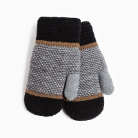 Варежки детские, цвет чёрный/тёмно-серый, размер 16 (8-10 лет) Варежки детские, цвет чёрный/тёмно-серый, размер 16 (8-10 лет)