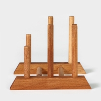 Подставка - сушилка деревянная для разделочных досок и посуды Adelica, 13&times;17&times;13 см, пропитано минеральным маслом, бук