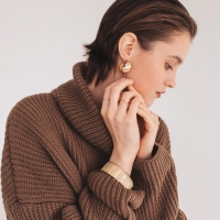 Серьги-кольца &laquo;Течение&raquo; поворот, цвет золото, d=3