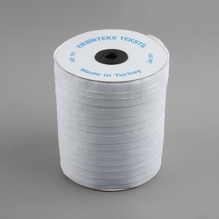 Шторная лента классическая, матовая, 2,5 см, 100 &plusmn; 1 м, цвет белый