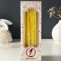 Набор свечей античных, 2,3х 24,5 см, 5 ч, 55 г, 4 штуки, жёлтый