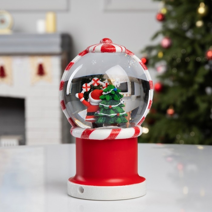 Фигура светодиодная &laquo;Новогодняя карамель&raquo;, 19.8х11.1х11.8 см, музыка, батарейки ААх3 (не в комплекте), USB, свечение тёплое белое