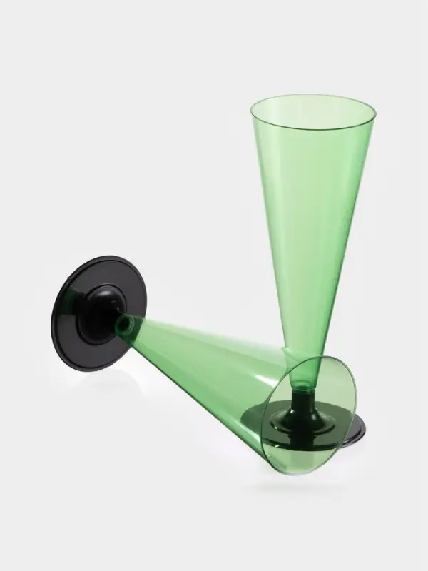 Фужер одноразовый &laquo;Конус&raquo;, 150-180 мл, зелёный