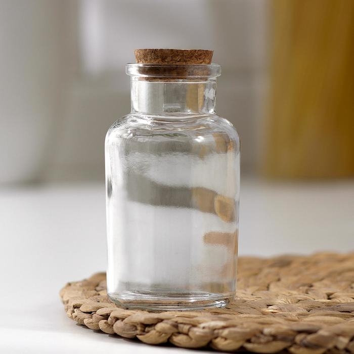 Баночка стеклянная для специй с пробковой крышкой Доляна &laquo;Парфе&raquo;, 180 мл, 11&times;5 см