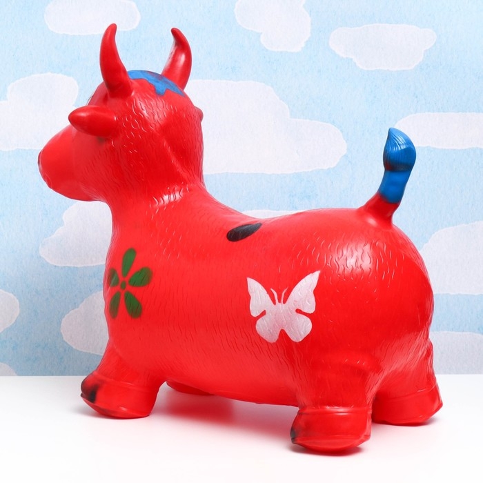 Игрушка - прыгун детская Игрушка - прыгун детская "Коровка" резиновая надувная, 50х29см, красная