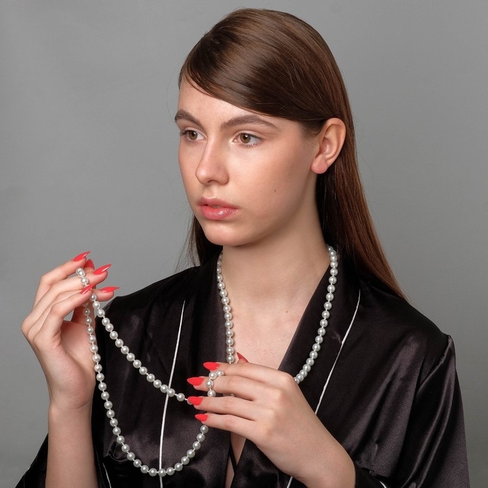 Бусы &laquo;Классика&raquo; шар №8, цвет белый, L=140 см