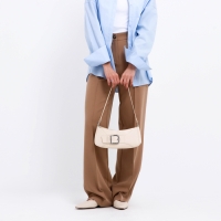 Сумка женская багет на молнии, цвет молочный Сумка женская багет на молнии, цвет молочный