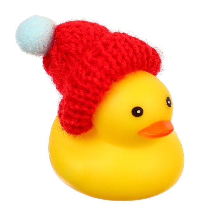 Набор резиновых игрушек для ванны &laquo;Уточки в шапке&raquo;, 4 см, с пищалкой, 2 шт., Крошка Я