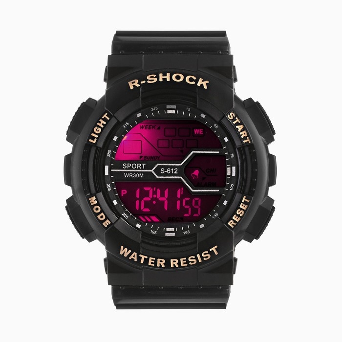 Часы наручные электронные мужские, ремешок силикон, с календарем, водонепроницаемые, циферблат d-5 с