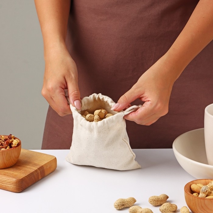 Мешочек для хранения продуктов Доляна, 14&times;14 см, лён