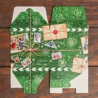 Коробка складная, подарочная новогодняя &laquo;Подарок&raquo; 10&times;10&times;10 см