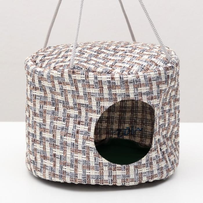 Подвесной дом для грызунов круглый, мебельная ткань, флис, 20 х 15 см, микс цветов Подвесной дом для грызунов круглый, мебельная ткань, флис, 20 х 15 см, микс цветов