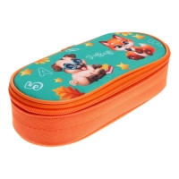 Пенал-футляр 95 х 205 х 45 мм, мягкий, текстильный, Calligrata, ПМК 27-20 резинка на клапане,"Зверята" Пенал-футляр 95 х 205 х 45 мм, мягкий, текстильный, Calligrata, ПМК 27-20 резинка на клапане,"Зверята"