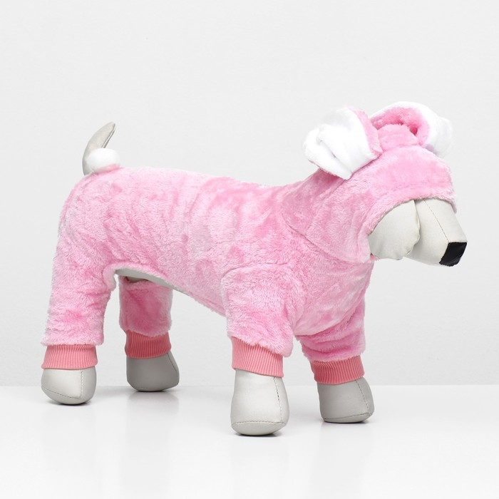 Комбинезон Комбинезон "Зайка" с капюшоном, размер S (ДС 25 см, ОГ 35 см, ОШ 25 см), розовый