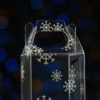 Коробка подарочная новогодняя складная ПВХ &laquo;Праздничное настроение&raquo; 4&times;4&times;8 см