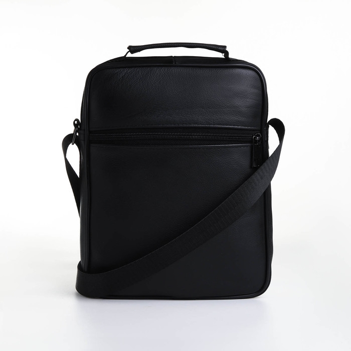 Сумка мужская на молниях, длинный ремень, цвет чёрный Сумка мужская на молниях, длинный ремень, цвет чёрный