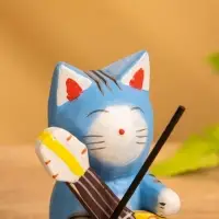 Сувенир &laquo;Кот с контрабасом&raquo;, 4&times;5&times;8 см, дерево, МИКС