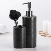 Дозатор для моющего средства с щёткой &laquo;Минимал&raquo;, цвет чёрный