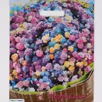 Пакет "Райский букет, полиэтиленовый с вырубной ручкой 30х40 см, 60 мкм