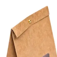 Коробка-пакет, крафт с окном, 20 х 15 х 8 см