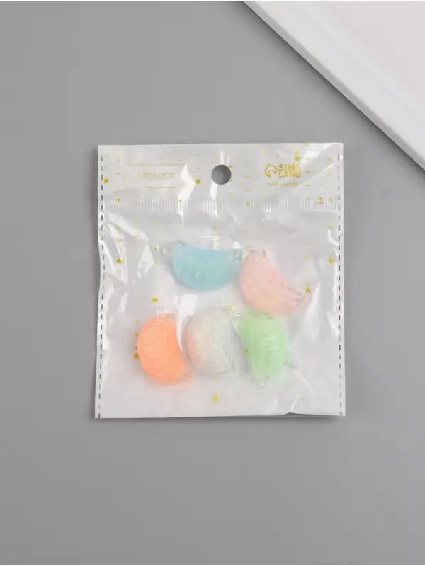 Подвеска для творчества акрил "Долька" светится в темноте МИКС 3,2х2х1,4 см