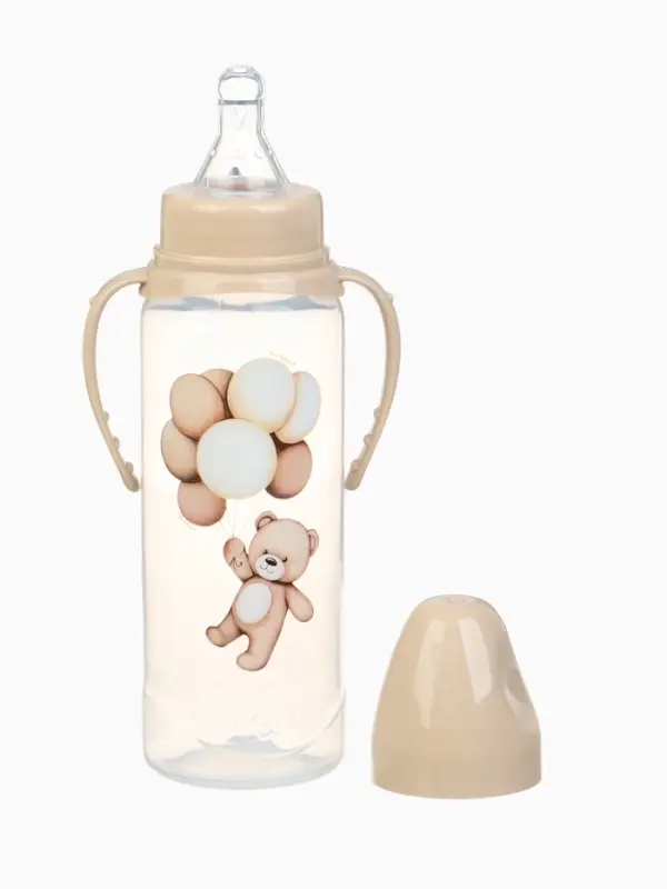 Бутылочка для кормления &laquo;Baby Bear&raquo; 250 мл, цилиндр, бежевый Mum&Baby