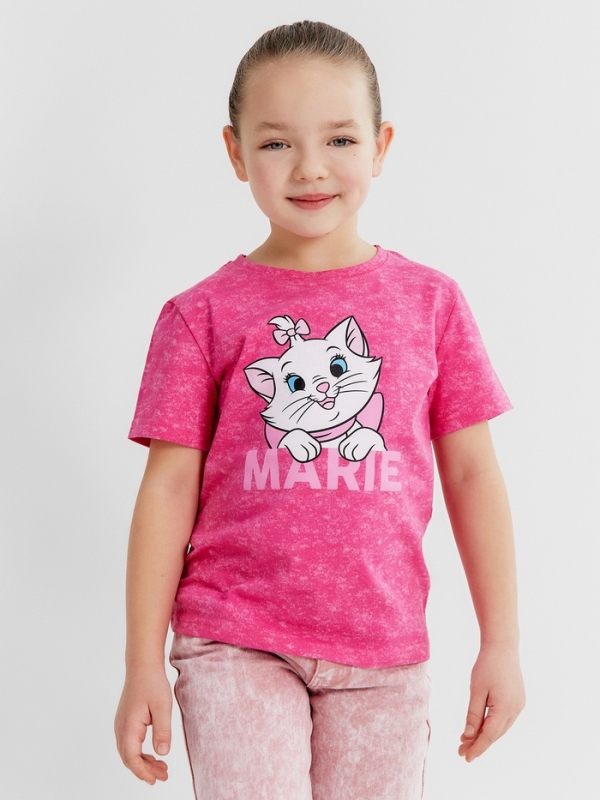 Футболка Marie, Коты аристократы, рост 110-116, розовый