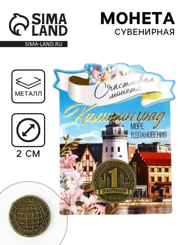 Монета сувенир &laquo;Калининград&raquo;, диам 2 см
