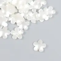 Декор для творчества пластик "Цветочек" жемчужный набор 35 шт 0,9х0,9 см